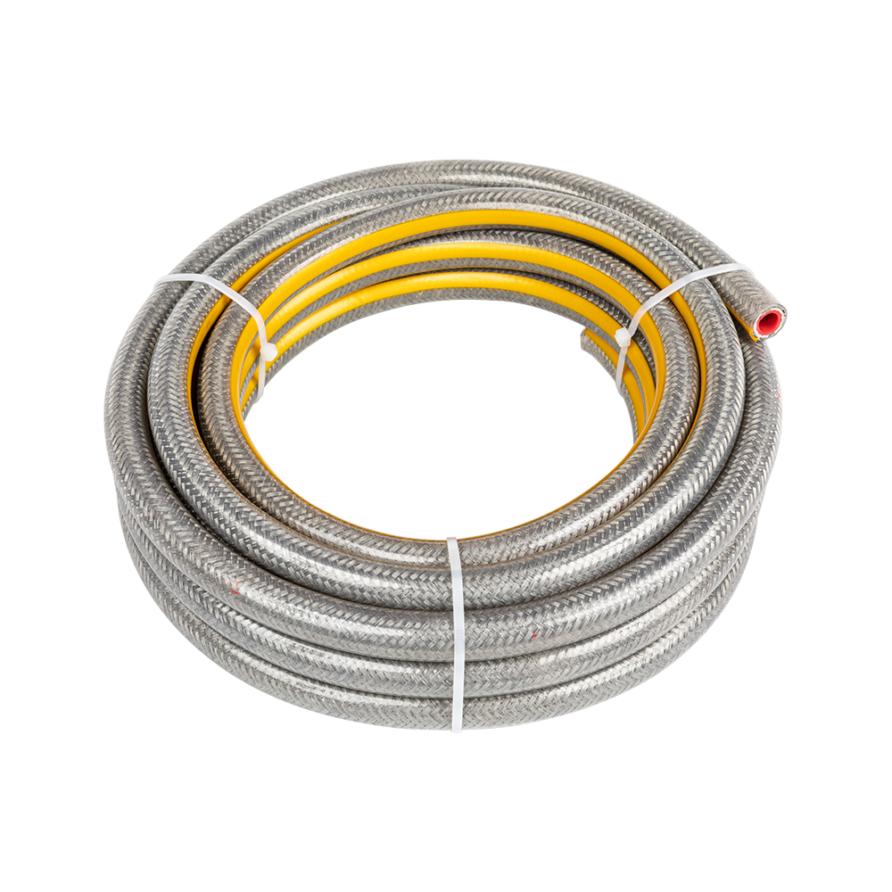 How do the inner diameter and wall thickness of a low/high pressure gas hose affect its pressure-bearing capacity?